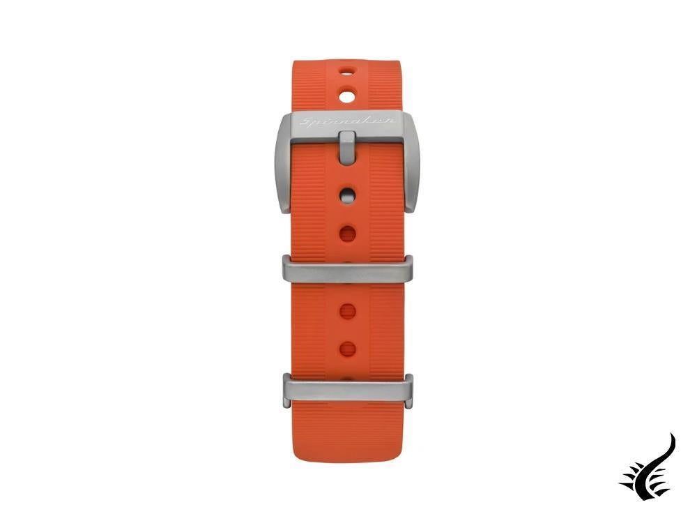 Spinnaker Accessories Strap, Rubber, Mandarin Orange, 22mm, Stainless Steel