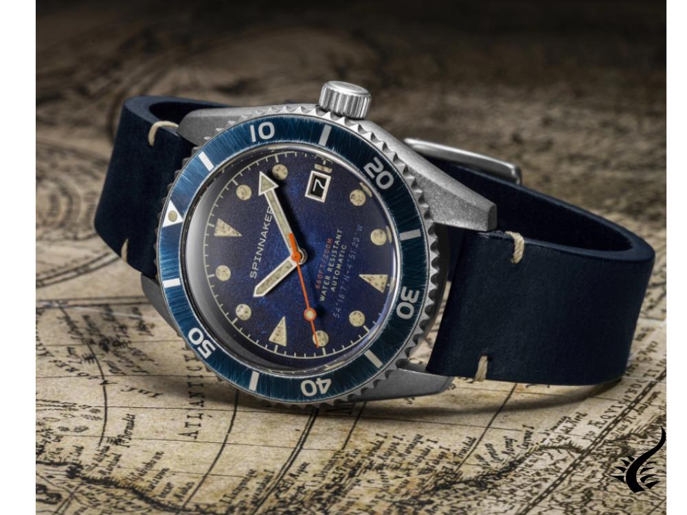 Montre automatique Spinnaker Wreck, bleu, 44 mm, 20 atm, SP-5089-02