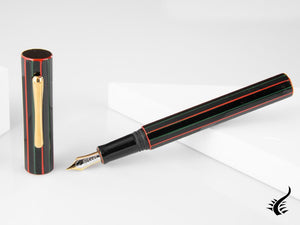 Taccia Kaku-Tate LE Kabuki Curtain Fountain Pen, Ebonite and Urushi