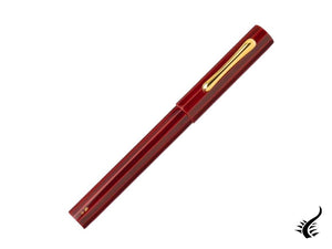 Taccia Kaku-Tate LE Thin Stripe Crimson Fountain Pen, Ebonite and Urushi