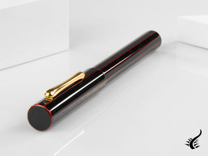 Stylo plume Taccia Kaku-Tate LE Thin Stripe rouge nuit, Urushi