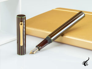 Taccia Kaku-Tate LE Thin Stripe Money Fountain Pen, Ebonite and Urushi