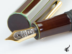 Taccia Kaku-Tate LE Thin Stripe Money Fountain Pen, Ebonite and Urushi