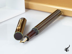 Stylo plume Taccia Kaku-Tate LE Thin Stripe Money, ébonite et urushi