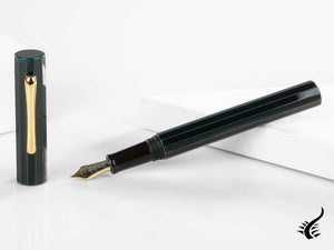 Stylo plume Taccia Kaku-Tate LE Thin Stripe Navy, ébonite, Urushi