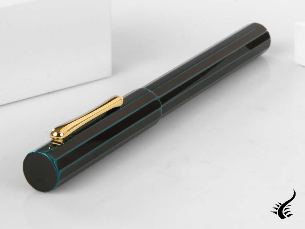 Taccia Kaku-Tate LE Thin Stripe Navy Fountain Pen, Ebonite, Urushi