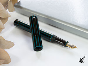 Taccia Kaku-Tate LE Wide Stripe Aquarium Fountain Pen, Urushi lacquer