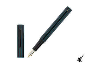 Taccia Kaku-Tate LE Wide Stripe Aquarium Fountain Pen, Urushi lacquer