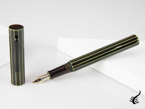 Taccia Kaku-Tate LE Wide Stripe Rainforest Bark Fountain Pen, Urushi