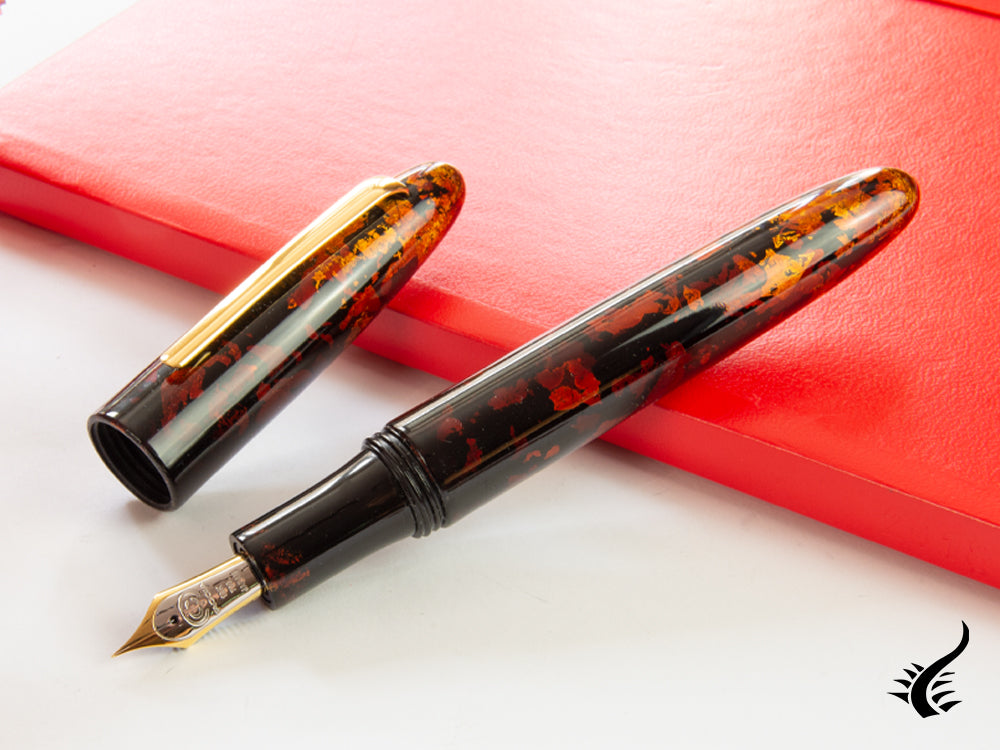 Taccia Miyabi Maki-e Amber Crystal Fountain Pen, Limited Edition