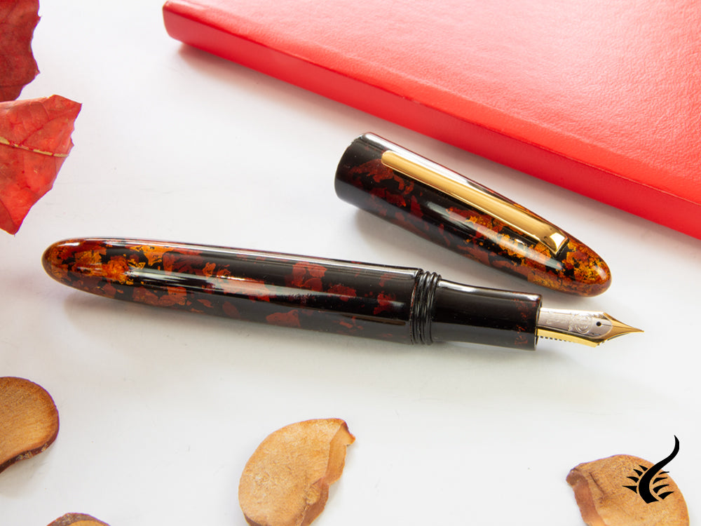 Taccia Miyabi Maki-e Amber Crystal Fountain Pen, Limited Edition