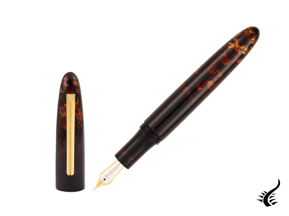 Taccia Miyabi Maki-e Amber Crystal Fountain Pen, Limited Edition