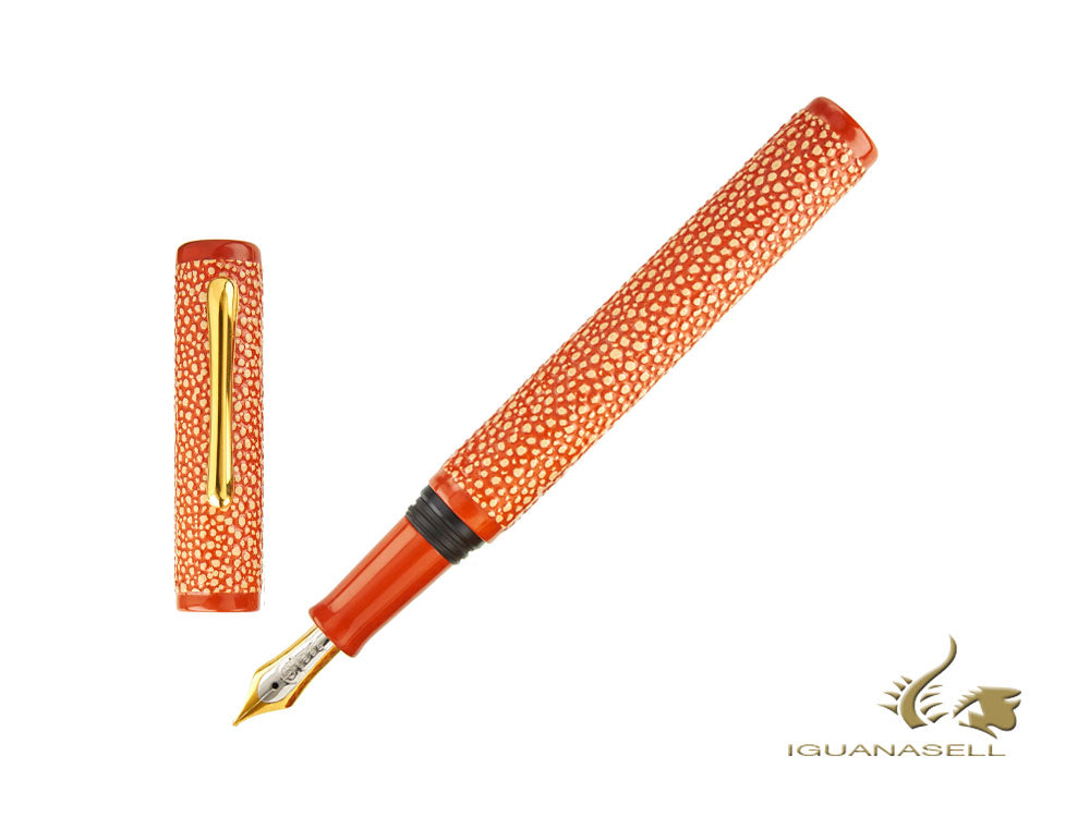 Taccia Reserve LE The Acuatic Coral Sea Fountain Pen, Urushi, Red