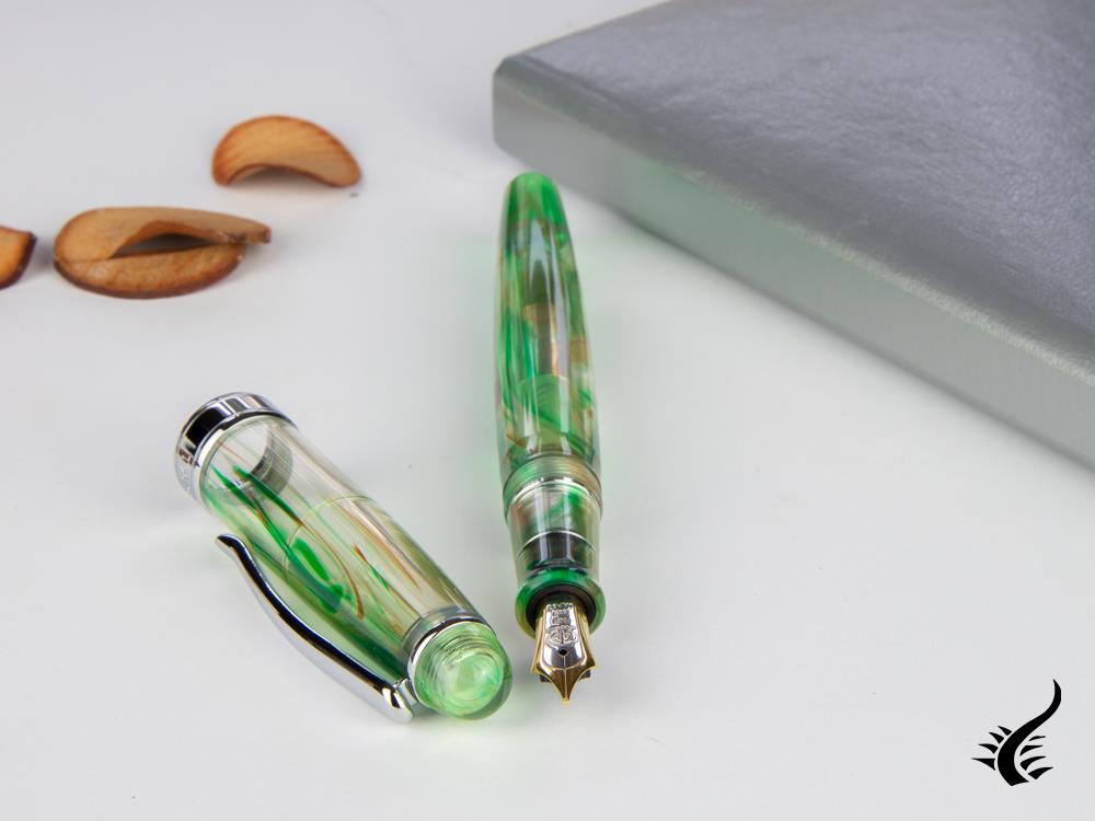 Taccia Spotlight Forest Eye Fountain Pen, Resin, Green, TSL-14F-FE