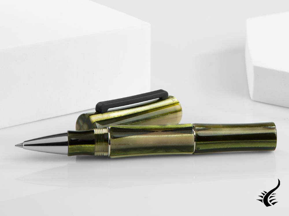 Tibaldi Bamboo Forest Rollerball pen, Resin, Green, Palladium, BMB-73-RB