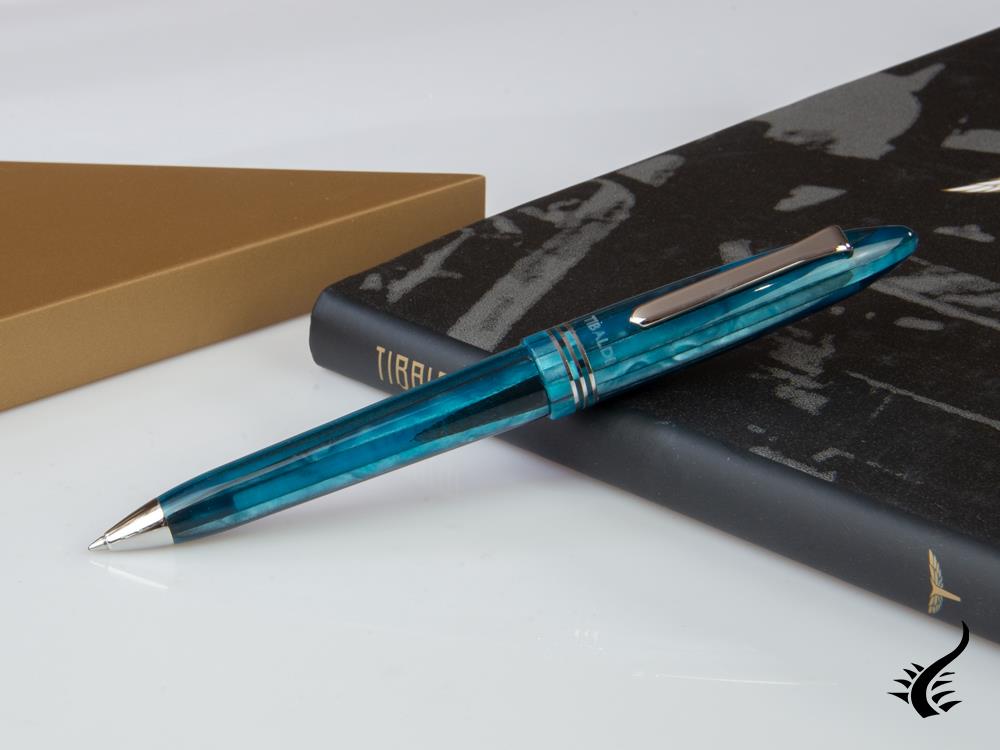 Tibaldi Bononia Bora Bora Ballpoint pen, Resin, Blue, Palladium trim, BNN-18-BP