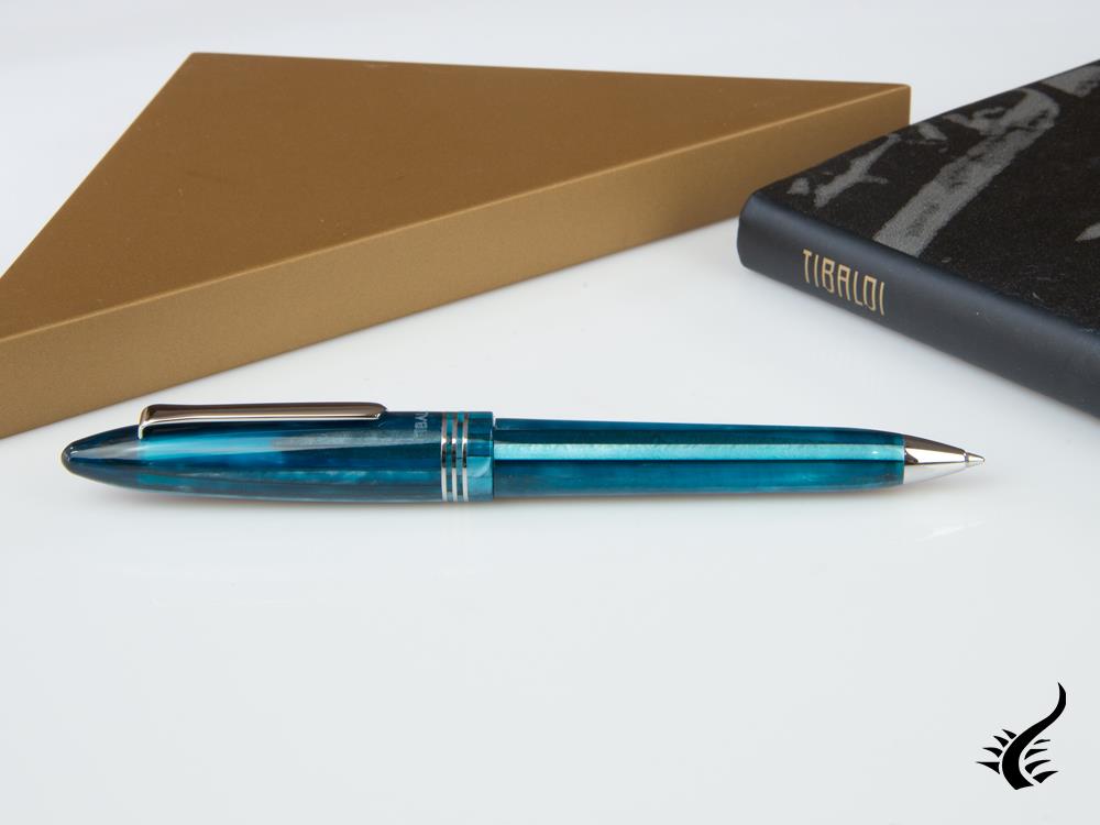 Tibaldi Bononia Bora Bora Ballpoint pen, Resin, Blue, Palladium trim, BNN-18-BP