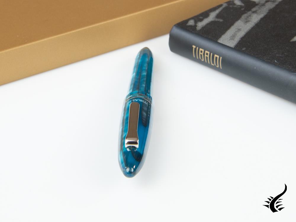 Tibaldi Bononia Bora Bora Ballpoint pen, Resin, Blue, Palladium trim, BNN-18-BP