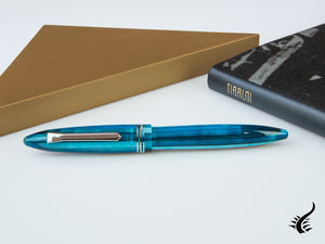 Tibaldi Bononia Bora Bora Fountain Pen, Blue, Palladium trim, BNN-18-FP