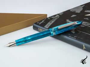 Tibaldi Bononia Bora Bora Fountain Pen, Blue, Palladium trim, BNN-18-FP