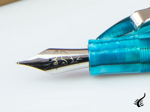 Tibaldi Bononia Bora Bora Fountain Pen, Blue, Palladium trim, BNN-18-FP