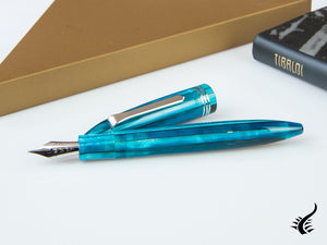 Tibaldi Bononia Bora Bora Fountain Pen, Blue, Palladium trim, BNN-18-FP