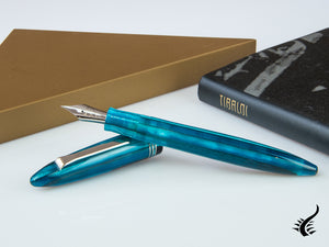 Tibaldi Bononia Bora Bora Fountain Pen, Blue, Palladium trim, BNN-18-FP