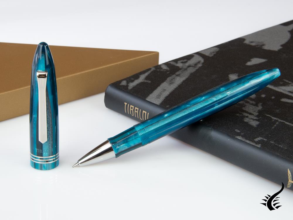 Tibaldi Bononia Bora Bora Rollerball pen, Resin, Blue, Palladium, BNN-18-RB