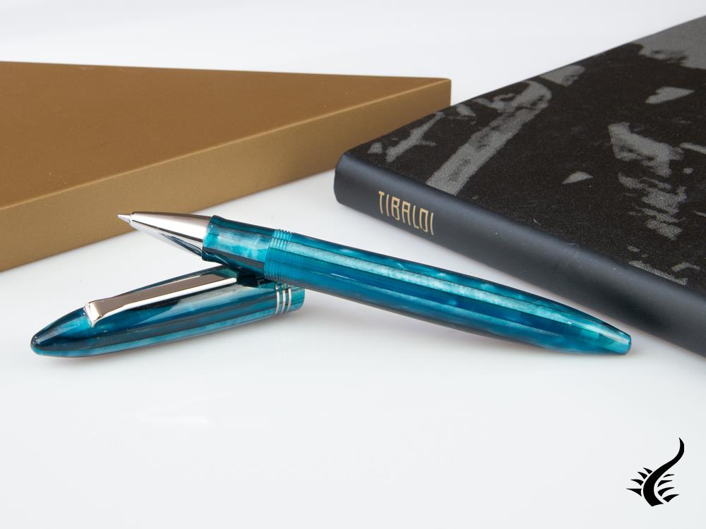 Tibaldi Bononia Bora Bora Rollerball pen, Resin, Blue, Palladium, BNN-18-RB