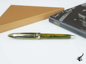 Tibaldi Bononia Martini Olive Ballpoint pen, Green, Palladium trim, BNN-73-BP