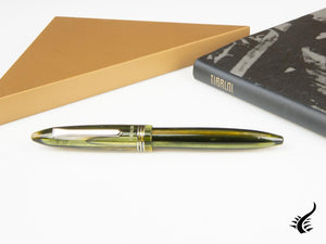 Stylo plume Tibaldi Bononia Martini Olive, finition palladium, BNN-73-FP