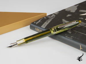 Tibaldi Bononia Martini Olive Fountain Pen, Palladium trim, BNN-73-FP