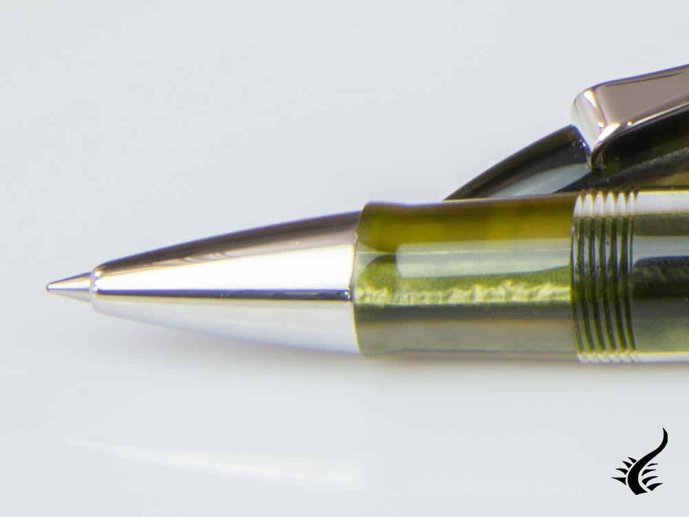 Tibaldi Bononia Martini Olive Rollerball pen, Resin, Green, Palladium, BNN-73-RB