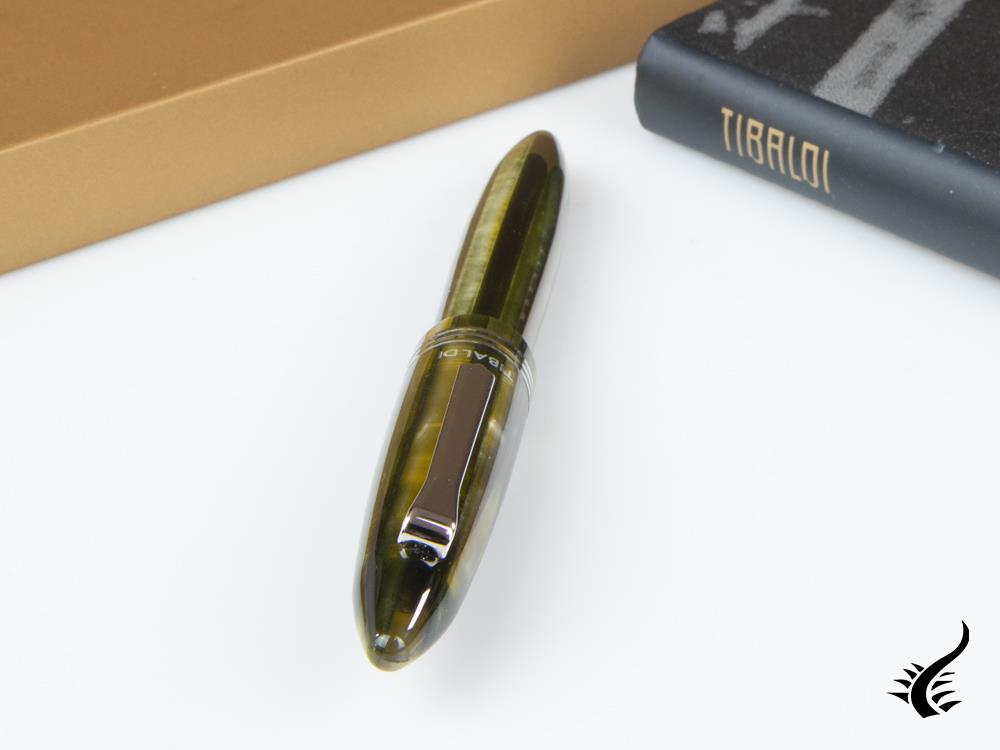 Tibaldi Bononia Martini Olive Rollerball pen, Resin, Green, Palladium, BNN-73-RB