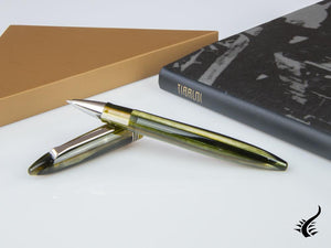 Tibaldi Bononia Martini Olive Rollerball pen, Resin, Green, Palladium, BNN-73-RB