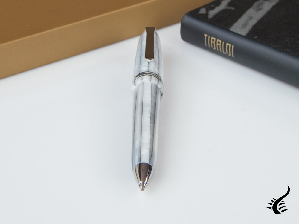 Tibaldi Bononia Pearl Mist Ballpoint pen, Resin, Grey, Palladium trim, BNN-12-BP