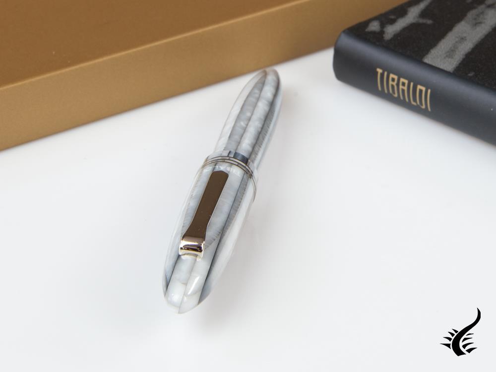 Tibaldi Bononia Pearl Mist Fountain Pen, Grey, Palladium trim, BNN-12-FP