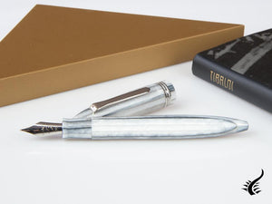 Tibaldi Bononia Pearl Mist Fountain Pen, Grey, Palladium trim, BNN-12-FP