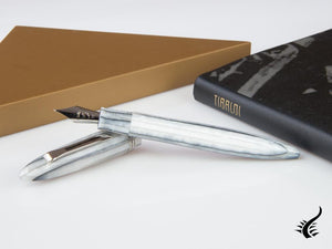 Tibaldi Bononia Pearl Mist Fountain Pen, Grey, Palladium trim, BNN-12-FP