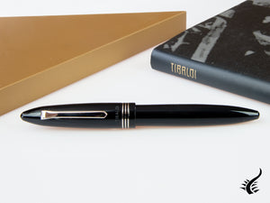 Tibaldi Bononia Rich Black Fountain Pen, Palladium trim, BNN-237-FP