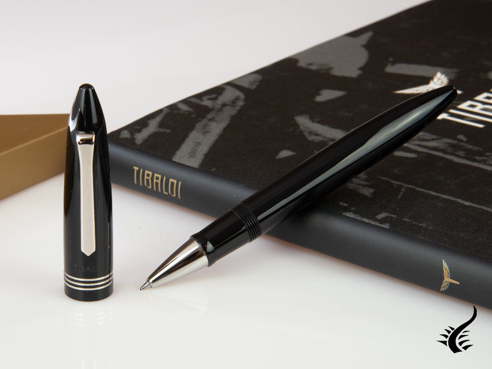 Tibaldi Bononia Rich Black Rollerball pen, Resin, Black, Palladium, BNN-237-RB