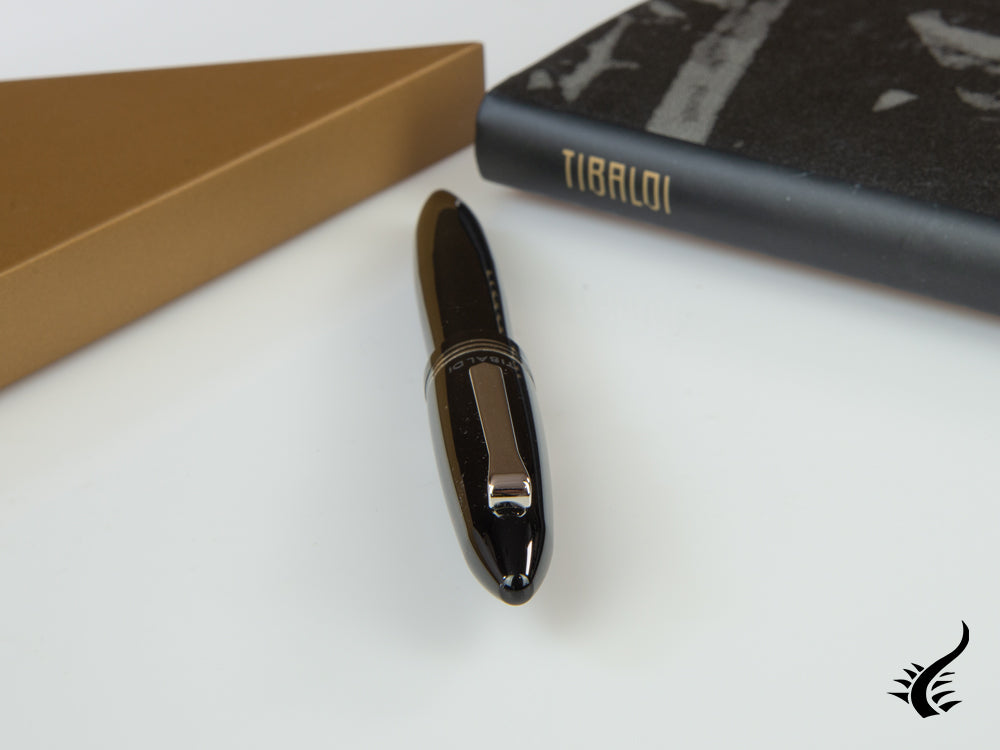 Tibaldi Bononia Rich Black Rollerball pen, Resin, Black, Palladium, BNN-237-RB