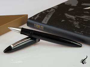 Tibaldi Bononia Rich Black Rollerball pen, Resin, Black, Palladium, BNN-237-RB