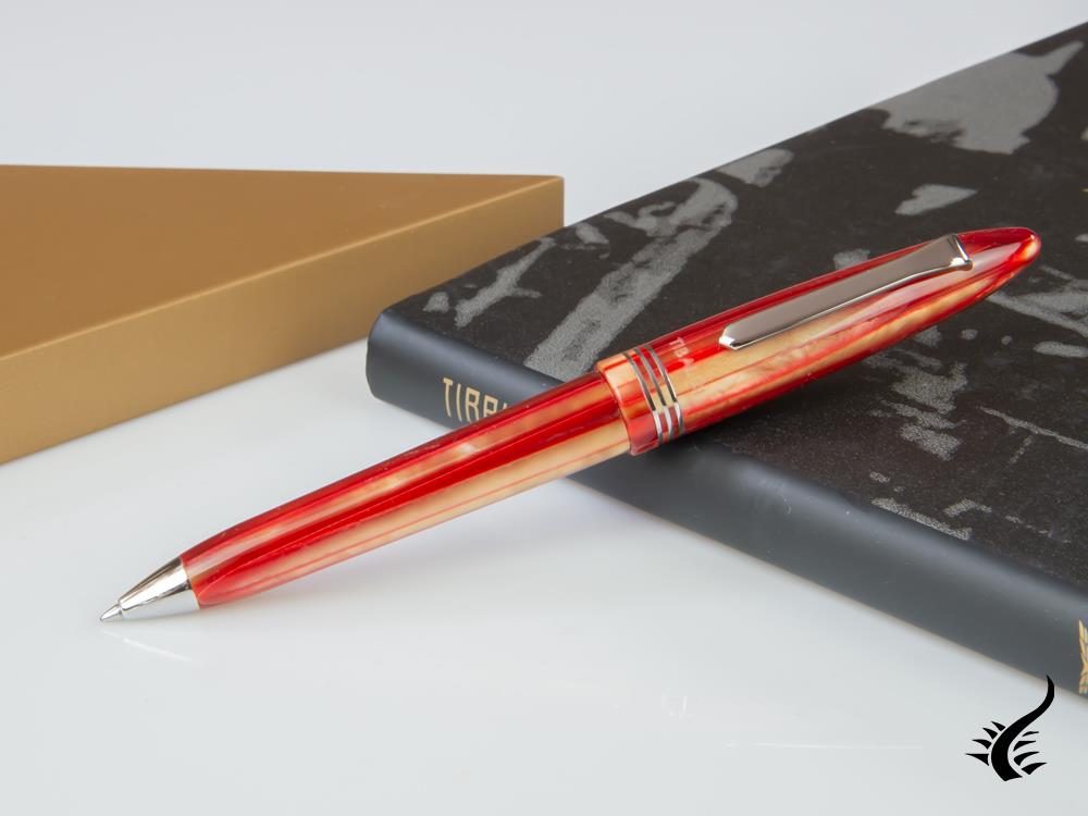 Tibaldi Bononia Seashell Mist Ballpoint pen, Red, Palladium trim, BNN-72-BP