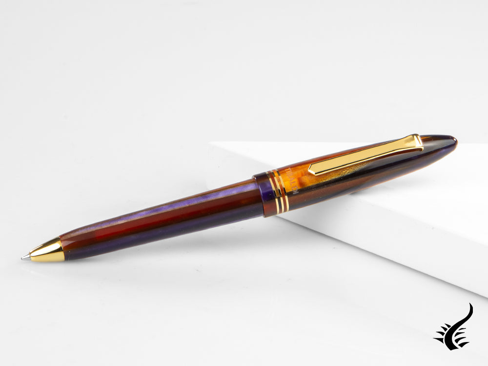 Tibaldi Bononia Seilan Ballpoint pen, Resin, Purple, 18k Gold trim, BNN-107-BP