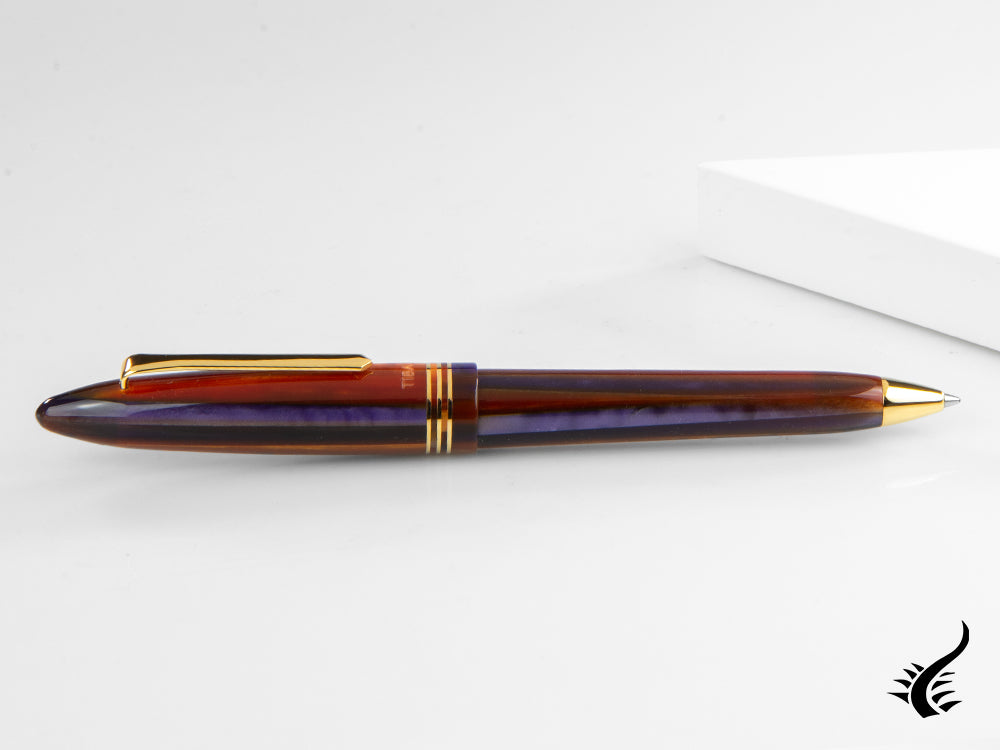 Tibaldi Bononia Seilan Ballpoint pen, Resin, Purple, 18k Gold trim, BNN-107-BP