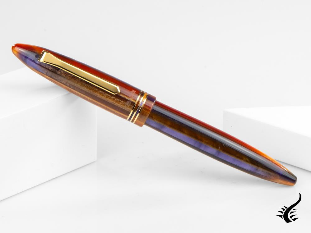 Tibaldi Bononia Seilan Rollerball pen, Resin, Purple, 18k Gold trim, BNN-107-RB