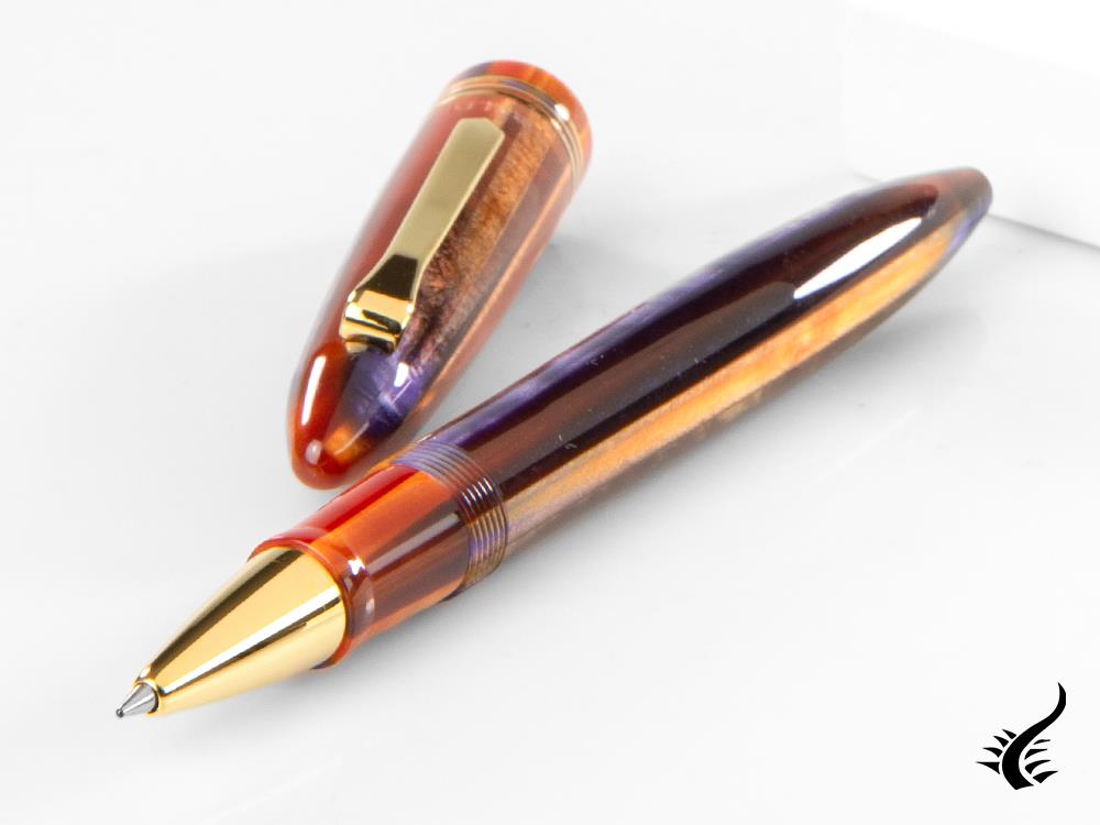 Tibaldi Bononia Seilan Rollerball pen, Resin, Purple, 18k Gold trim, BNN-107-RB