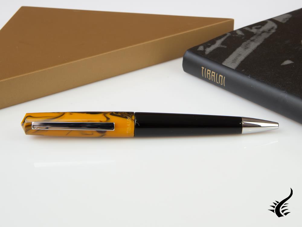 Tibaldi Infrangibile Chrome Yellow Ballpoint pen, Resin, Black, INFR-321-BP