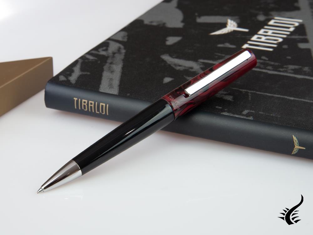 Tibaldi Infrangibile Mauve Red Ballpoint pen, Resin, Black, INFR-326-BP